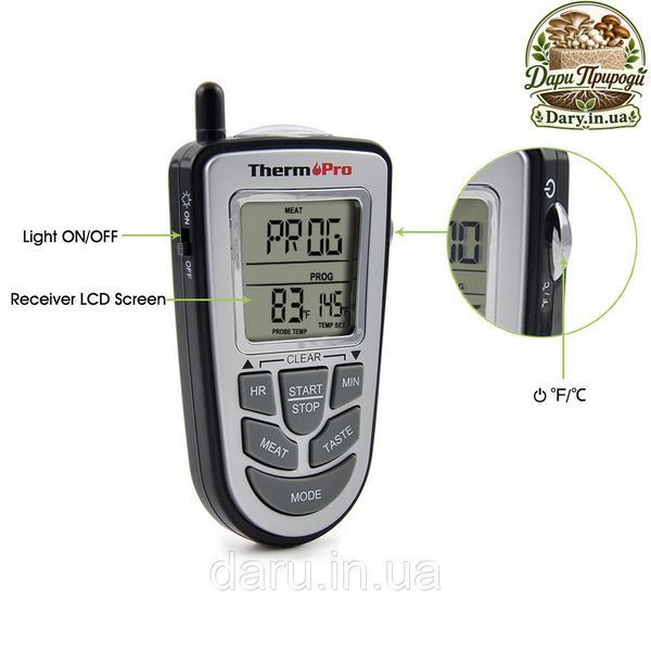 Беспроводной термометр (до 100 м) со щупом для приготовления пищи ThermoPro TP-09 (-10 до +250 &deg;С) 591633710 фото