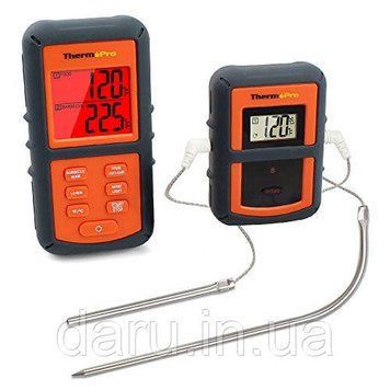 Бездротовий двоканальний термометр (до 100 м) ThermoPro TP-08S (0-300 &deg;С) у прогумованому корпусі 591633809 фото