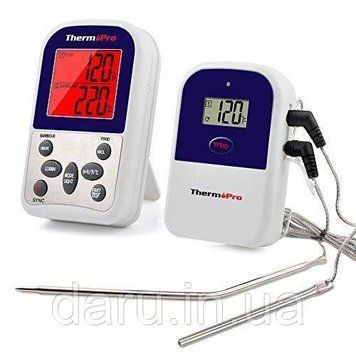 Бездротовий двоканальний термометр (до 100 м) ThermoPro TP-12 (0-300 &deg;С) з таймером 591633952 фото