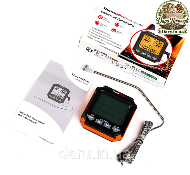 Термометр кухонный для мяса ThermoPro TP716 с таймером, магнитом и подсветкой, диапазон от -10&deg;C до +300&deg;C 2567028598 фото