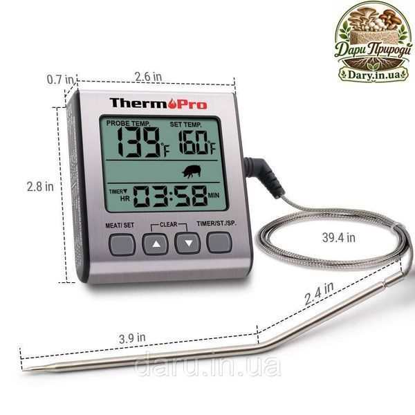Термометр для мяса ThermoPro TP-16S с таймером, магнитом и подсветкой, диапазон от -10&deg;C до +300&deg;C 1119152181 фото