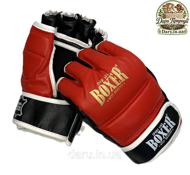 Перчатки для смешанных единоборств MMA "NEW" BOXER Sport Line кожа L ( черные, синие, красные) 2453893644 фото