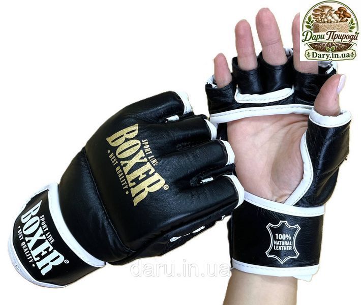 Перчатки для смешанных единоборств MMA "NEW" BOXER Sport Line кожа L ( черные, синие, красные) 2453893644 фото