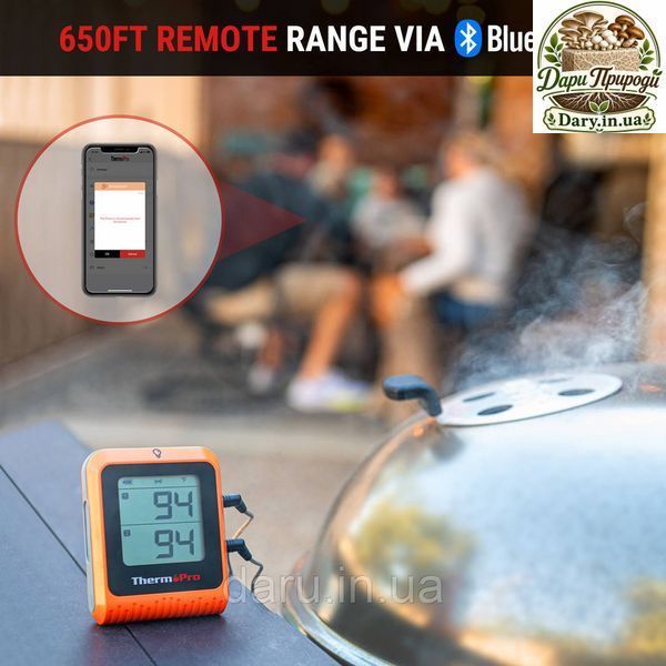 Термометр кухонный ThermoPro TP920 с 2 щупами, подключением через Bluetooth (200 метров), от -10&deg;C до +300&deg;C 2567028605 фото
