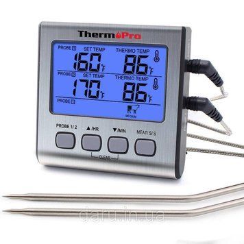 Термометр двоканальний для м'яса Thermopro TP17 (-10C до +300C) з таймером та магнітом 833672787 фото