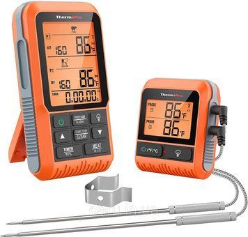 Бездротовий двоканальний термометр (до 150 м) ThermoPro TP826 (-10..+300 &deg;C) з таймером і 7 режимами для м'яса 1533250580 фото